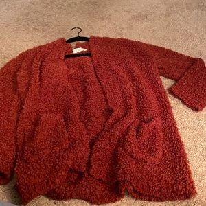 rust cardigan size l